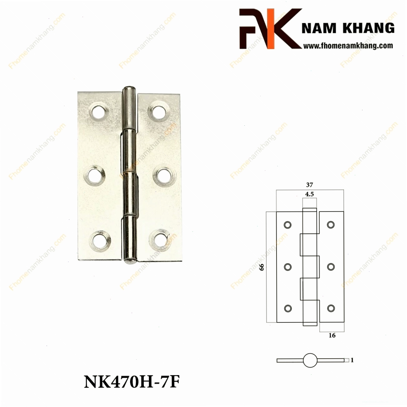 Bản lề cửa tủ bằng hợp kim cao cấp NK470H-7F