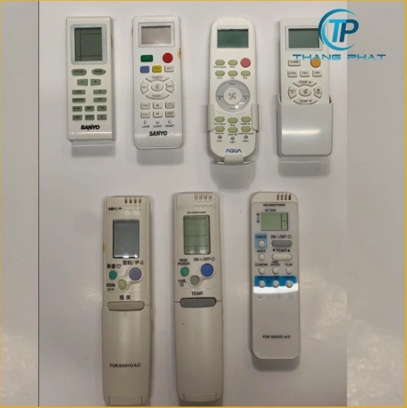Bảng điều khiển máy lạnh Sanyo với các nút chức năng cơ bản