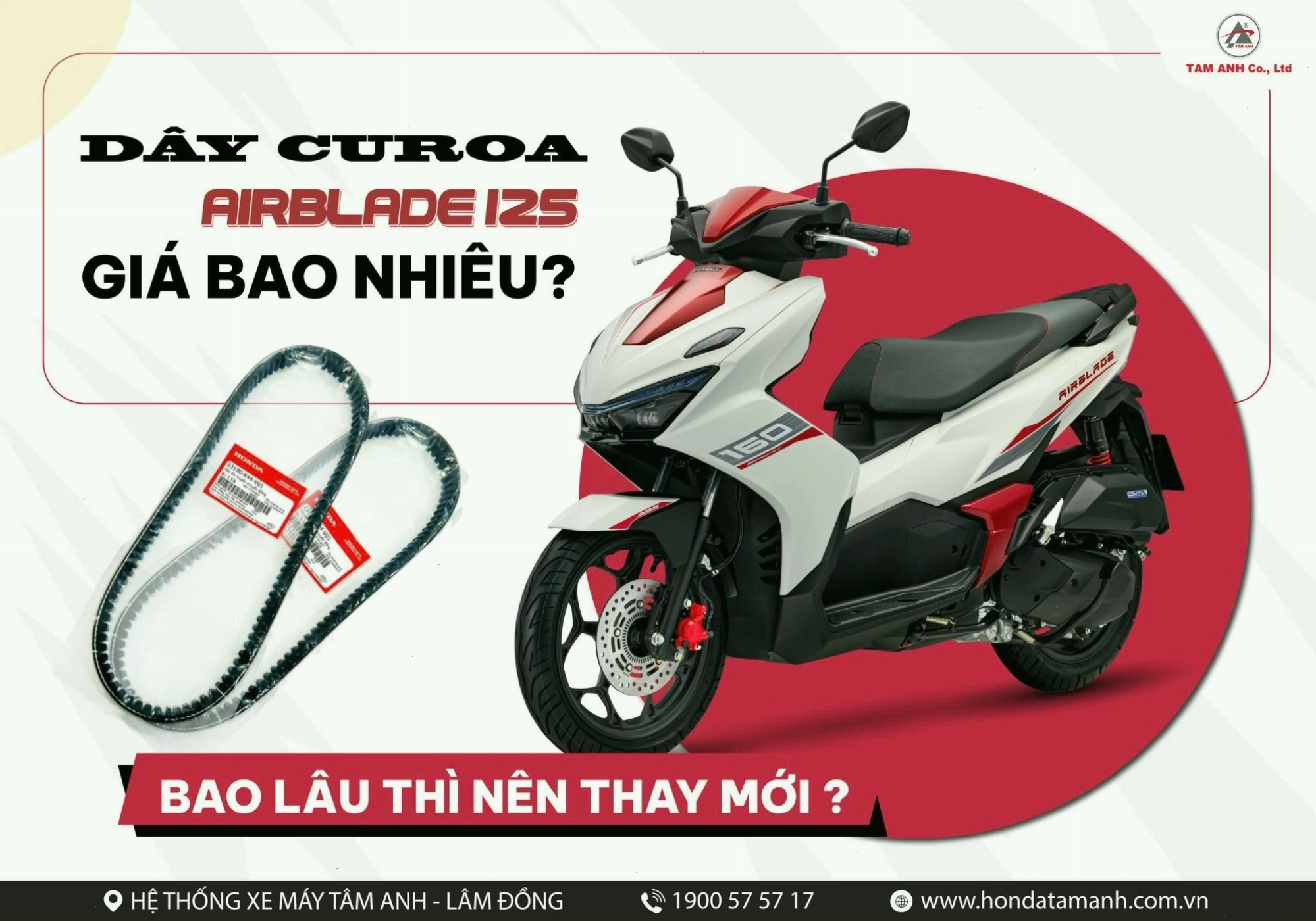 Bao lâu thì nên thay mới dây curoa Air Blade 125