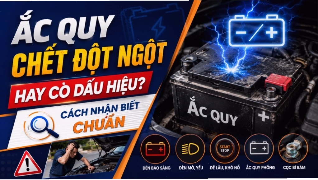 Biểu tượng cảnh báo bình ắc quy sắp hết hoặc đã hỏng