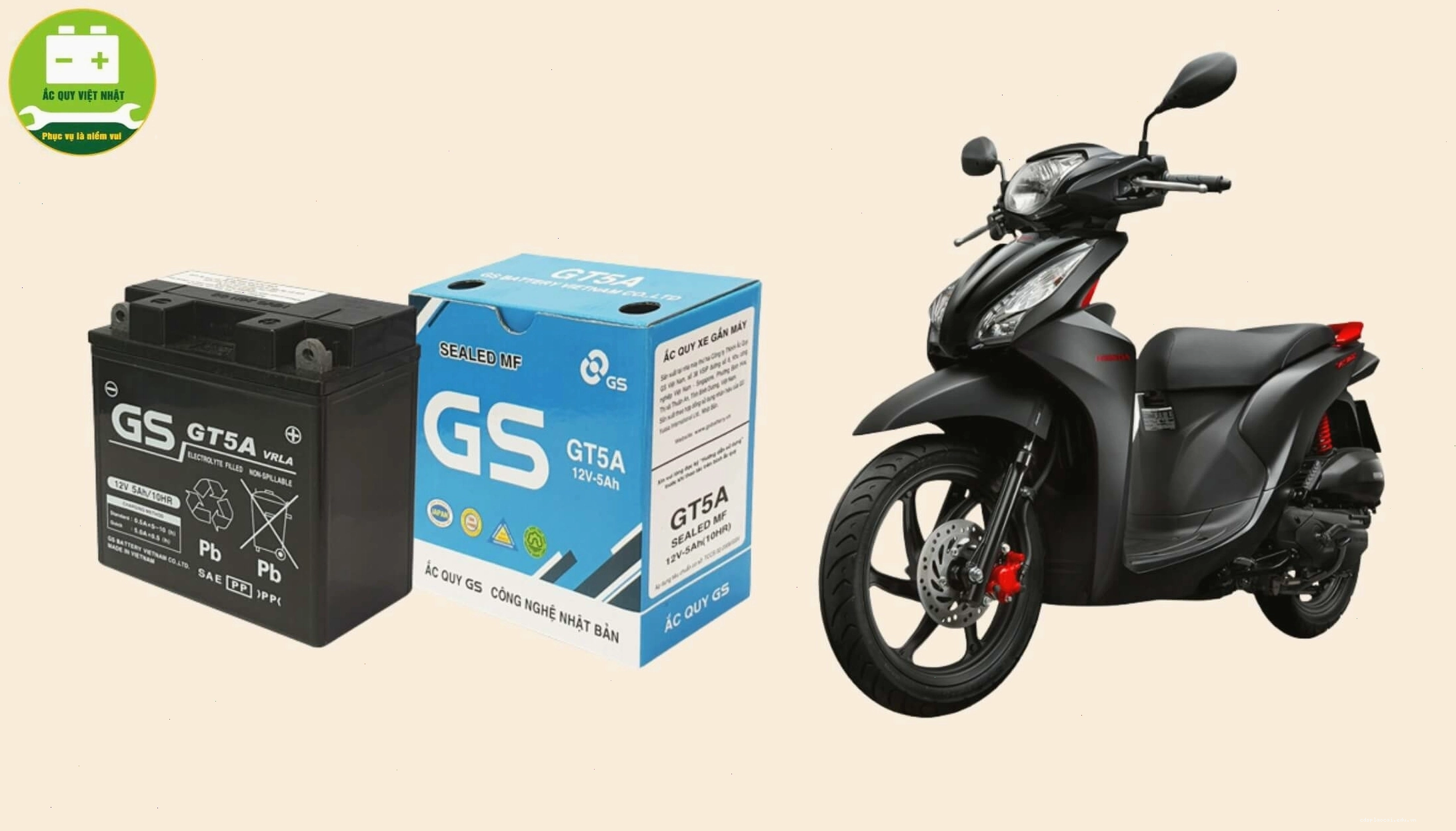 Bình ắc quy khô cho xe máy Honda