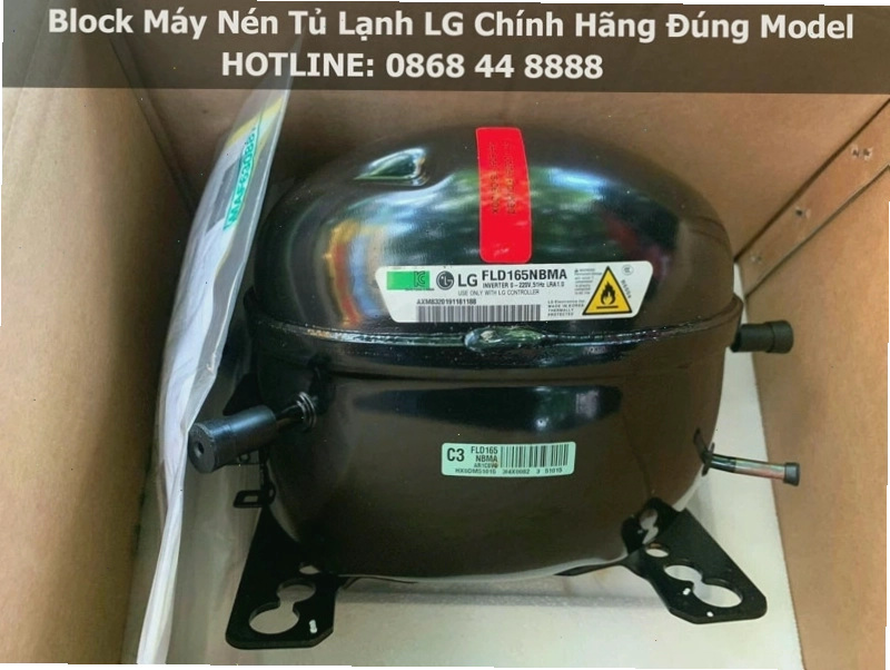 Block máy nén tủ lạnh LG chính hãng