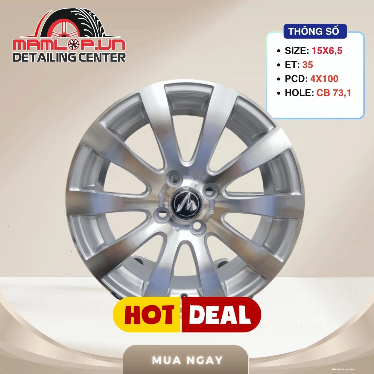 Bộ 04 lazang ô tô 15inch PCD 4X100