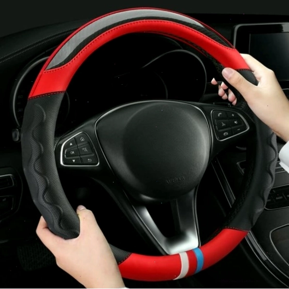 Bọc vô lăng Chevrolet vân carbon 3 sọc phối da nhiều màu thời trang