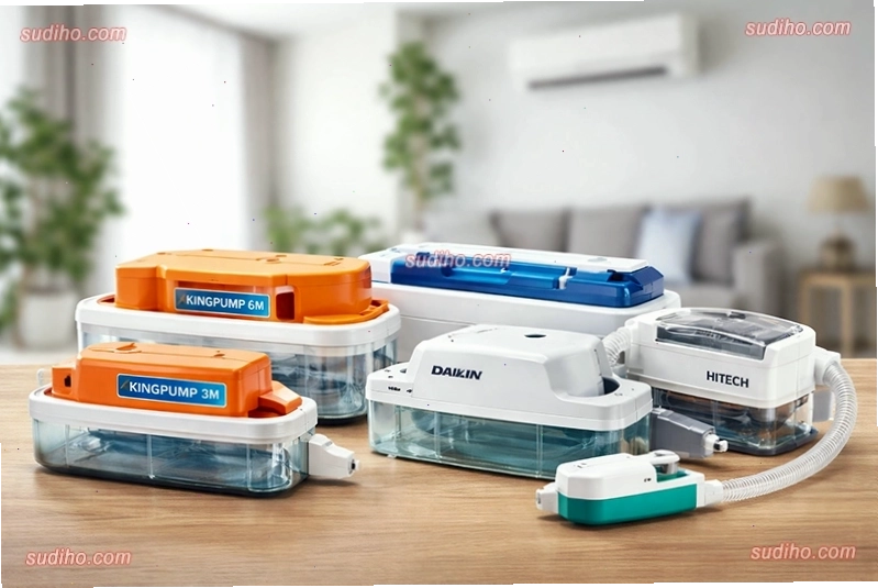 Bơm nước ngưng điều hòa Kingpump Daikin Hitech thực tế lắp đặt