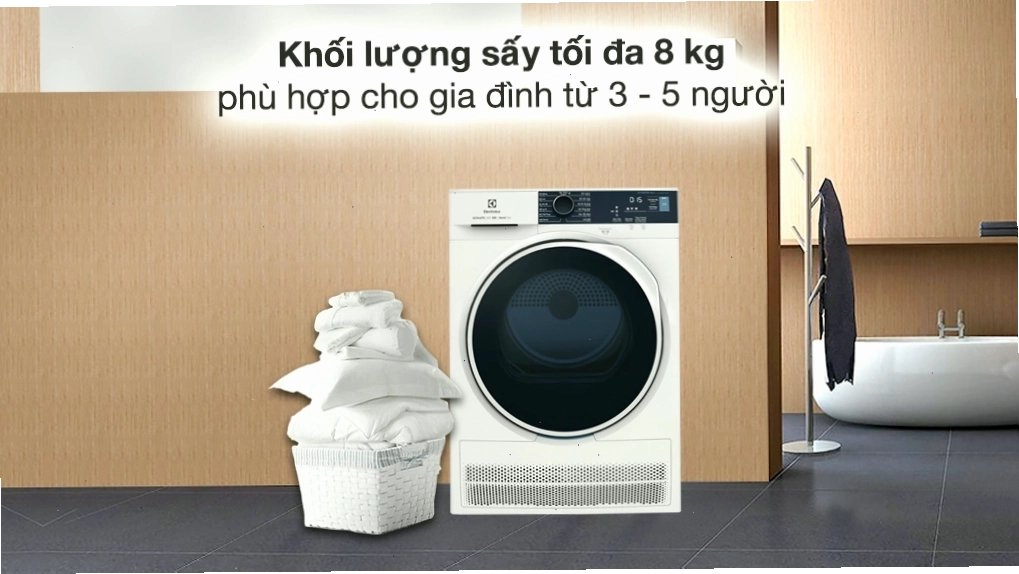 Các chương trình hoạt động trên máy sấy ngưng tụ Electrolux 8 kg EDC804P5WB