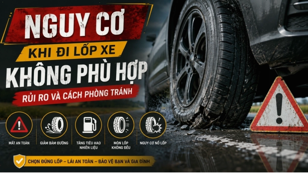 Các nguy cơ tiềm ẩn khi sử dụng lốp xe không đúng thông số kỹ thuật