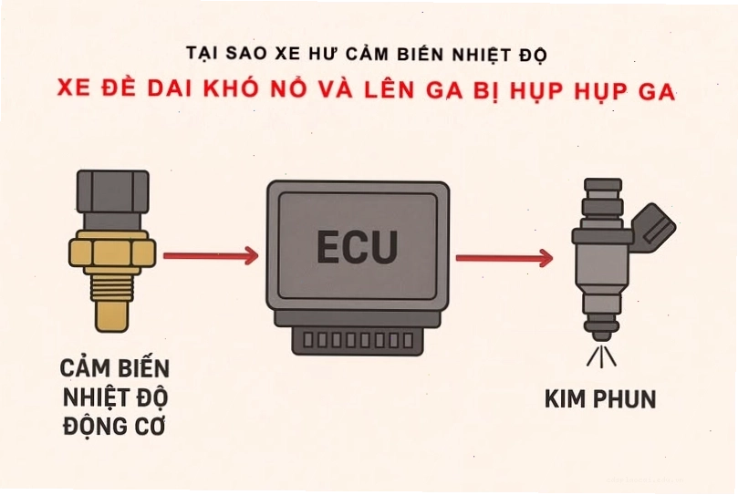 Cảm biến ECT đo nhiệt độ động cơ xe máy