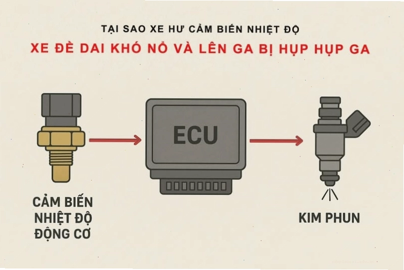 Cảm biến nhiệt độ ECT trên xe máy