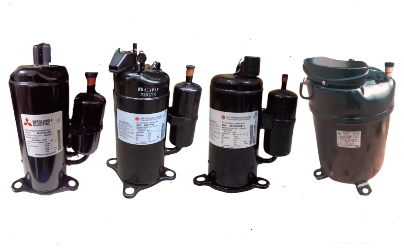 Cận cảnh block máy nén điều hòa Mitsubishi Electric