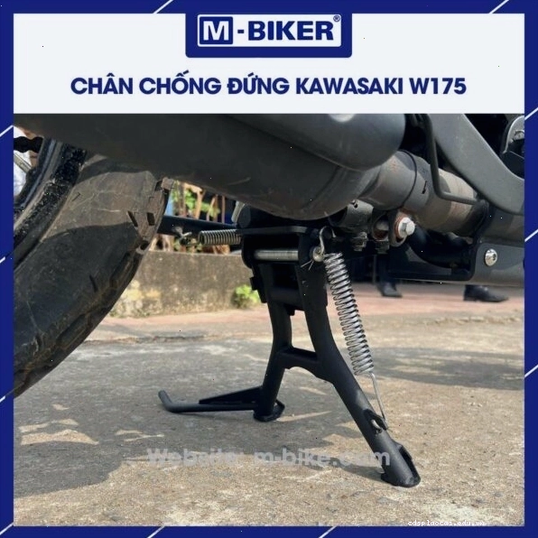 Cận cảnh bộ phận nâng của chân chống đứng Kawasaki W175