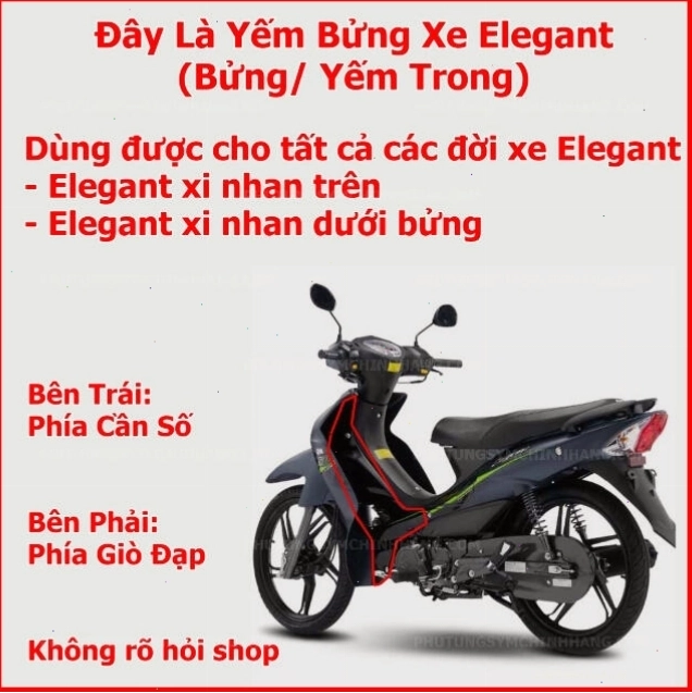 Cận cảnh chi tiết lắp đặt yếm xe SYM Elegant 50cc