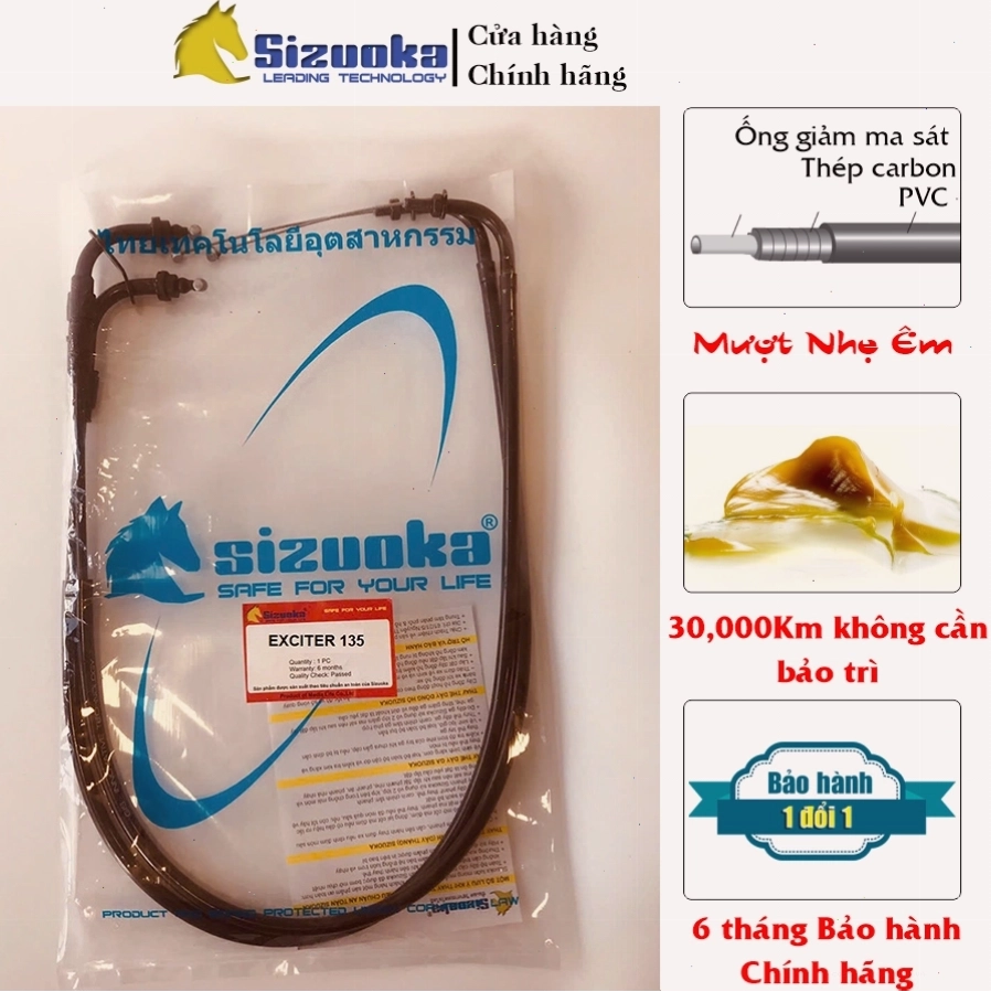 Cận cảnh đầu dây ga kết nối với bướm ga, thể hiện vị trí cần điều chỉnh độ căng