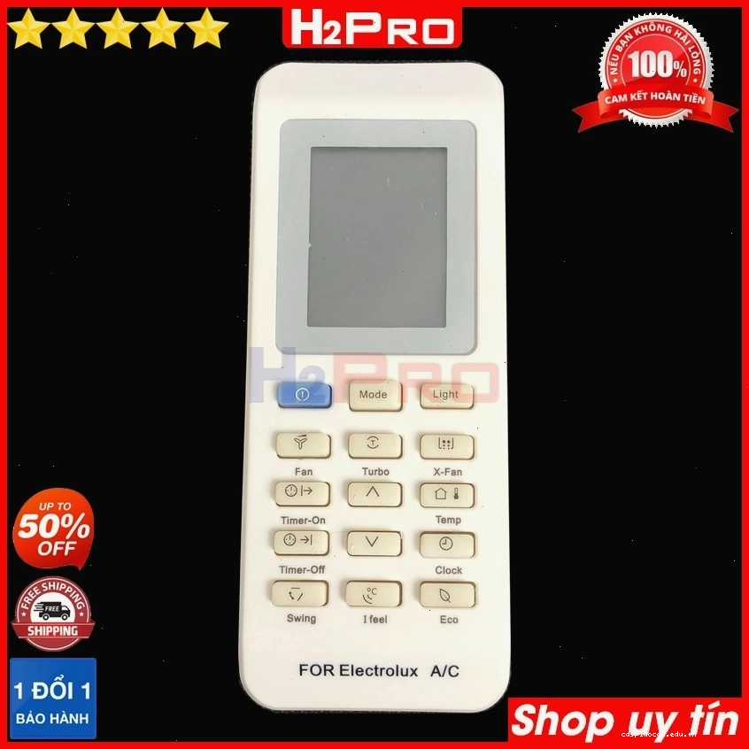 Cận cảnh remote điều hòa Electrolux với các nút chức năng rõ ràng