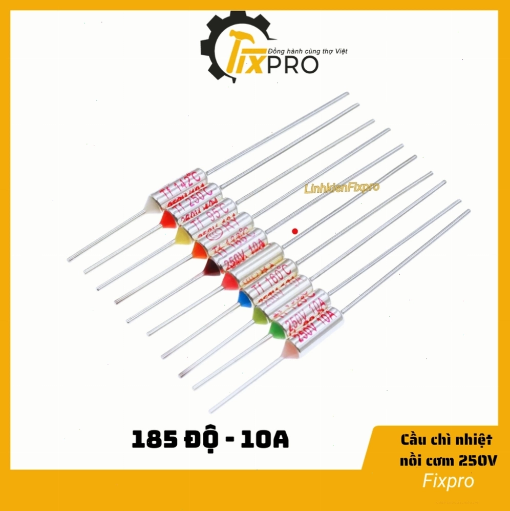 Cầu chì nhiệt 185 độ C, 10A, 250V