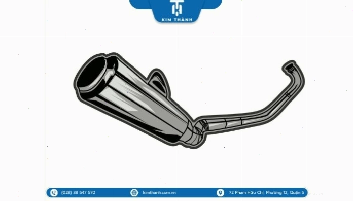 Cấu tạo chi tiết của pô xe máy Honda bao gồm cổ pô, bộ giảm thanh và ống xả