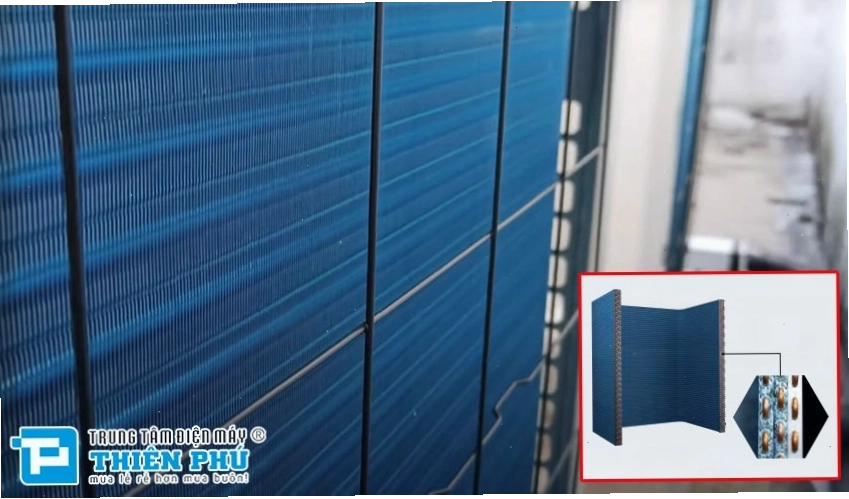 Cấu tạo chi tiết dàn bay hơi Panasonic với các ống dẫn môi chất lạnh