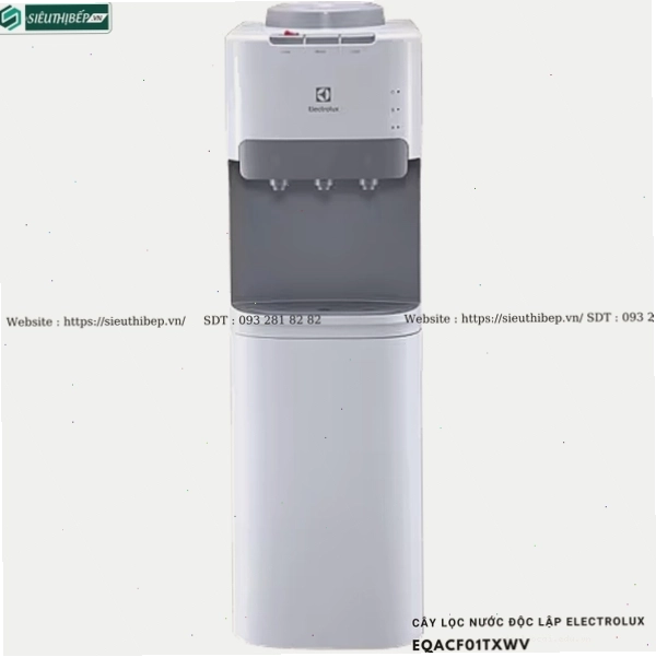 Cây lọc nước độc lập Electrolux EQACF01TXWV có chức năng nóng lạnh và bình úp trên
