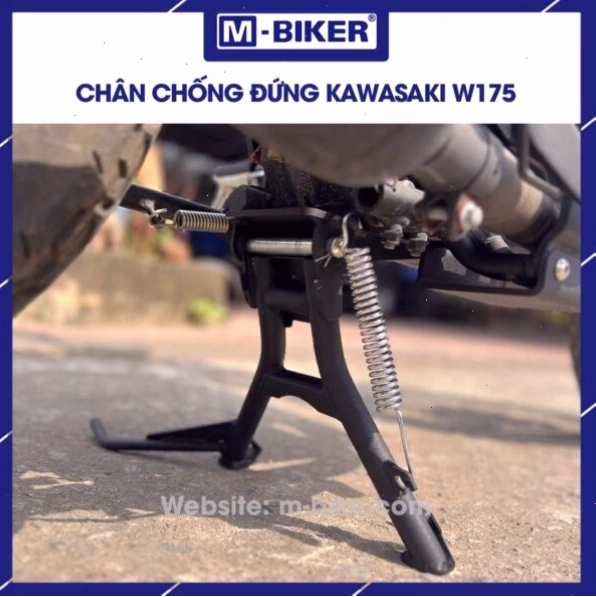 Chân chống đứng Kawasaki W175 sau khi lắp đặt