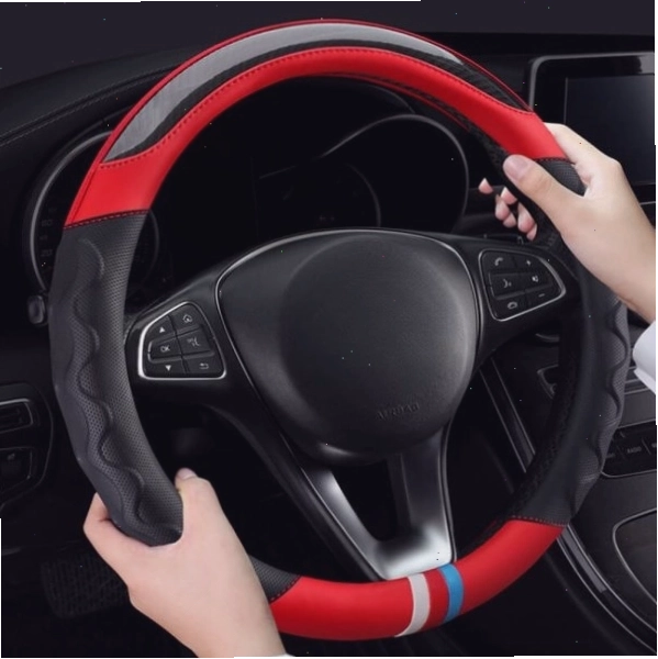 Chi tiết bọc vô lăng vân Carbon 3 sọc phối da nhiều màu