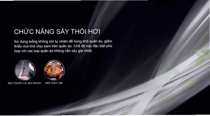 Chức năng sấy thổi hơi dùng không khí tự nhiên để hong khô quần áo