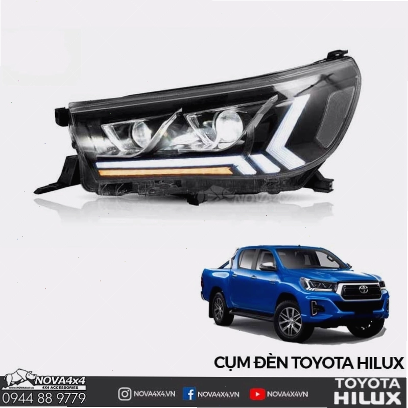 Cụm đèn pha LED cho Toyota Hilux