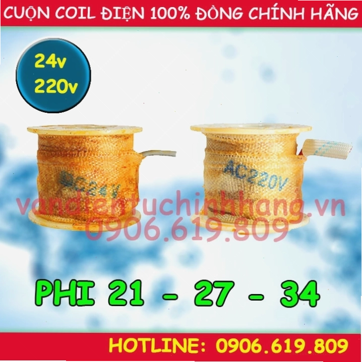 Cuộn coil van điện từ Aqua với nhiều kích thước khác nhau
