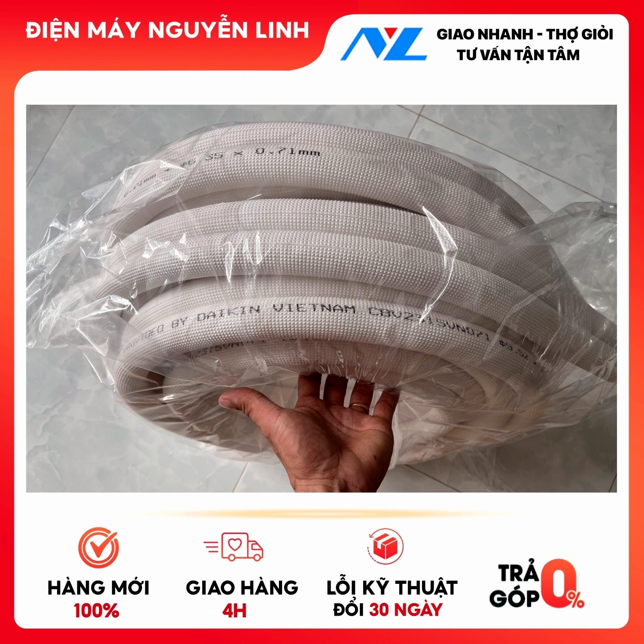 Cuộn ống đồng Daikin 15m, sẵn sàng cho việc lắp đặt chuyên nghiệp