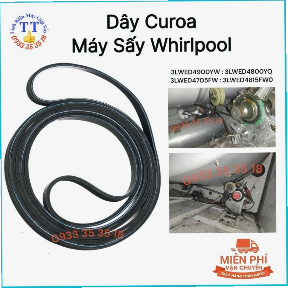 Dây curoa máy sấy Whirlpool chính hãng tại Linh Kiện Giặt Sấy