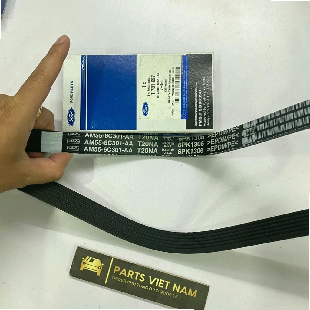 Dây curoa tổng Ford Focus 1.8 và 2.0 đời 2005-2012, hàng chính hãng mã 6PK1306