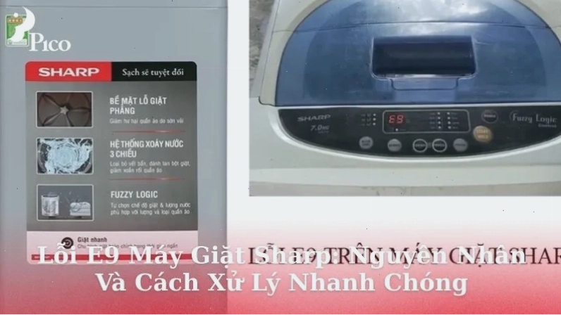 Động cơ bơm xả máy giặt Sharp bị hỏng gây lỗi E9