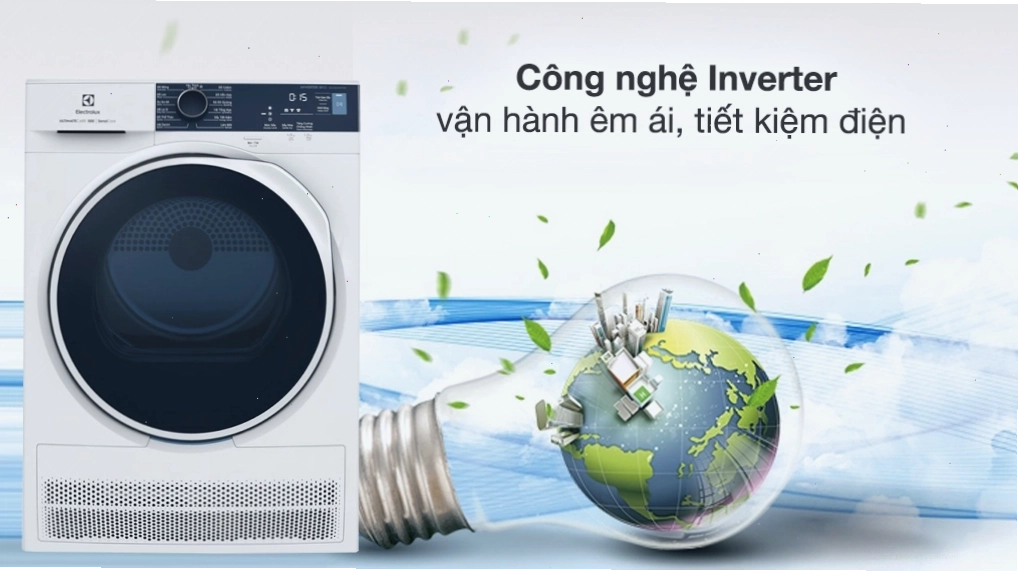Động cơ và công nghệ tiết kiệm điện trên máy sấy Electrolux EDC804P5WB