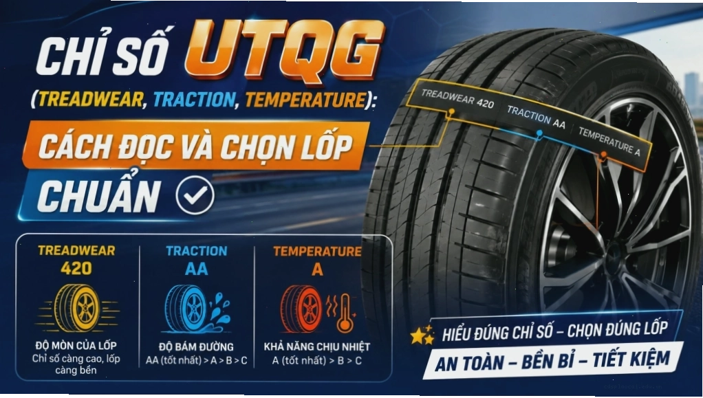 Giải thích chỉ số UTQG trên lốp xe ô tô