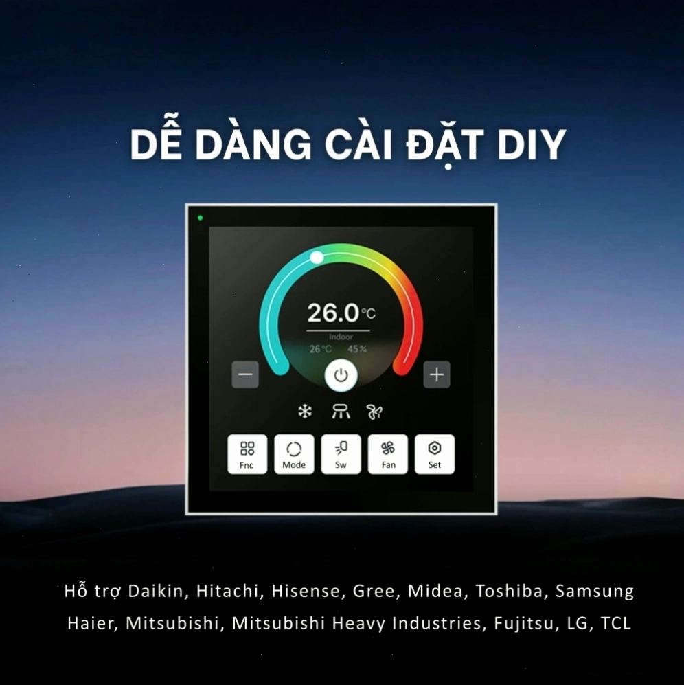 Giao diện điều khiển điều hòa Panasonic trên ứng dụng điện thoại