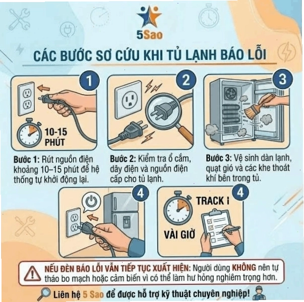 Gọi thợ sửa chữa chuyên nghiệp khi tủ lạnh LG nháy 6 nhịp