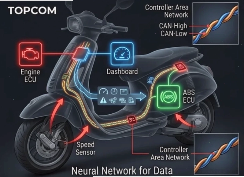 Hệ thống điện và cảm biến ABS trên Vespa