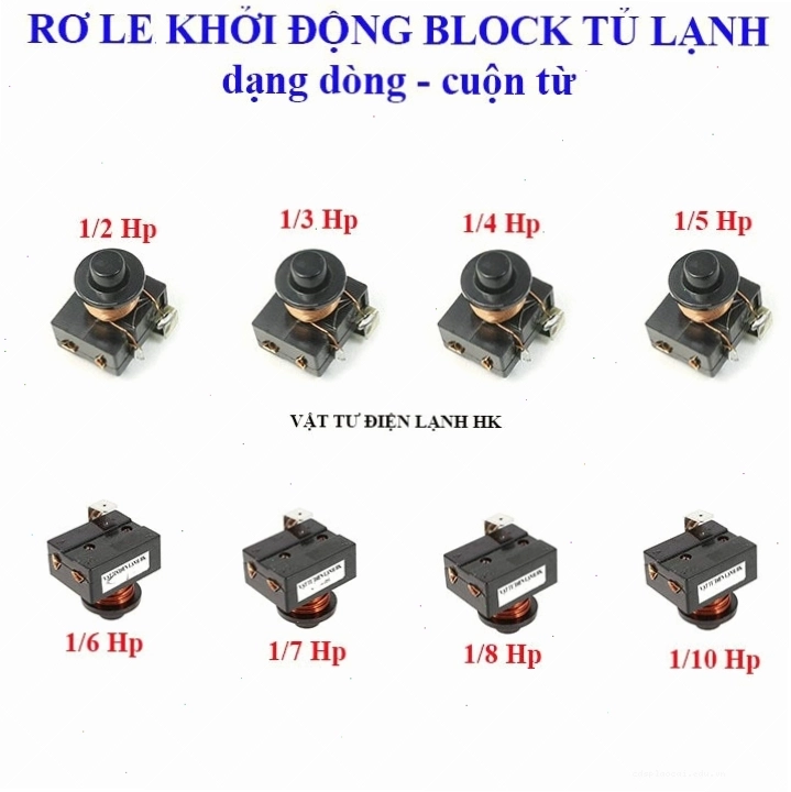 Hình ảnh minh họa rơ le khởi động tủ lạnh