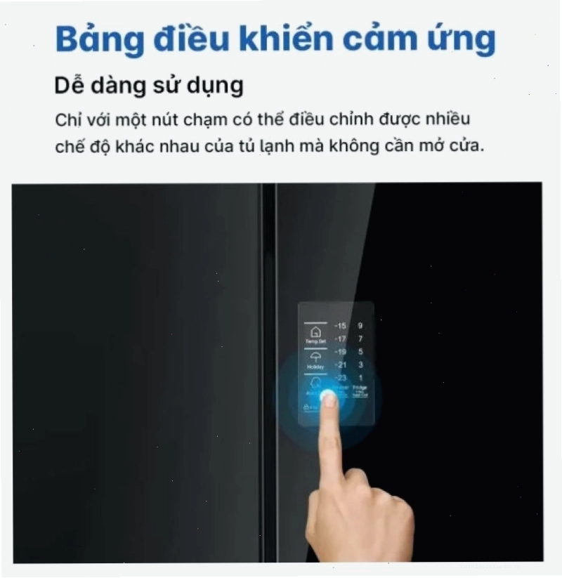 Hình ảnh minh họa thao tác mở khóa bảng điều khiển cảm ứng Aqua