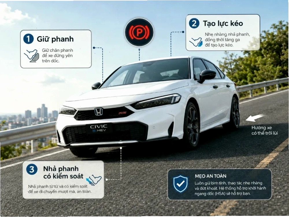 Hướng dẫn lái xe lên dốc an toàn