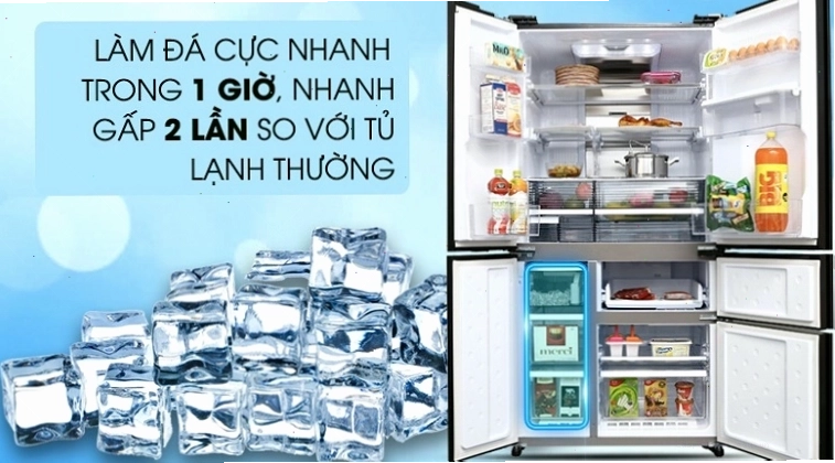Hướng dẫn sử dụng chức năng làm đá tự động trên tủ lạnh Sharp