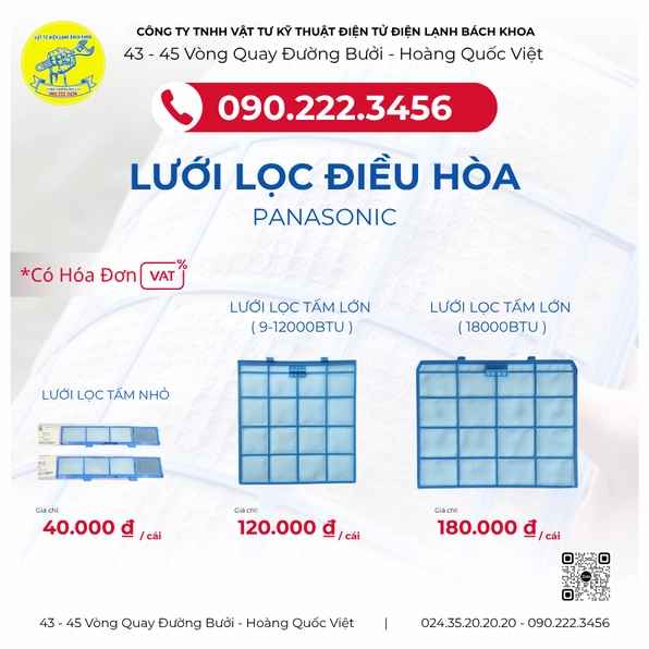 Lưới lọc bụi điều hòa Panasonic: Hướng dẫn vệ sinh và lưu ý quan trọng