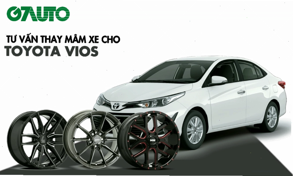Mâm xe Toyota Vios với thiết kế 5 chấu kép hiện đại