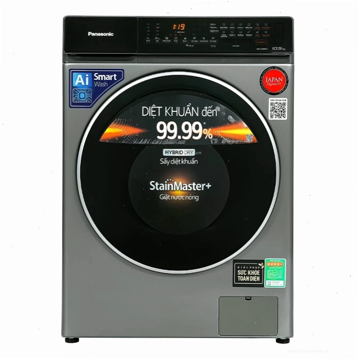 Máy giặt cửa trước Panasonic 3Di Inverter 10.5kg NA-V105FC1LVT tích hợp sấy