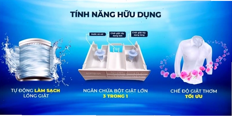 Máy giặt Sharp 8kg ES-W80GV-H với các tính năng hữu dụng được thiết kế thông minh