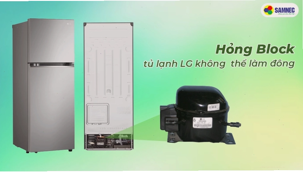 Máy nén (block) tủ lạnh LG không hoạt động là dấu hiệu rơ le bị hỏng