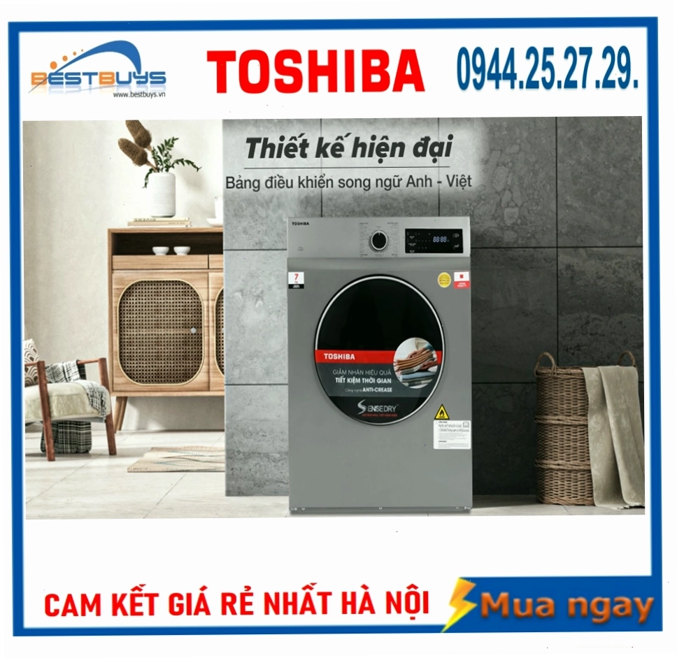 Máy sấy thông hơi Toshiba TD-H80SEV(SK) 7kg với thiết kế hiện đại