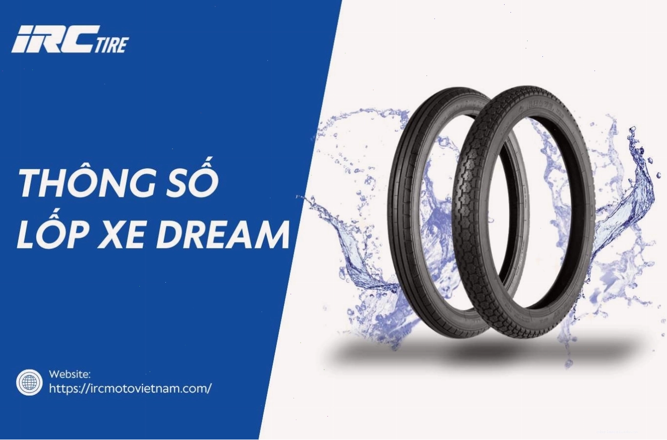 Minh họa thông số kỹ thuật trên lốp xe máy Dream