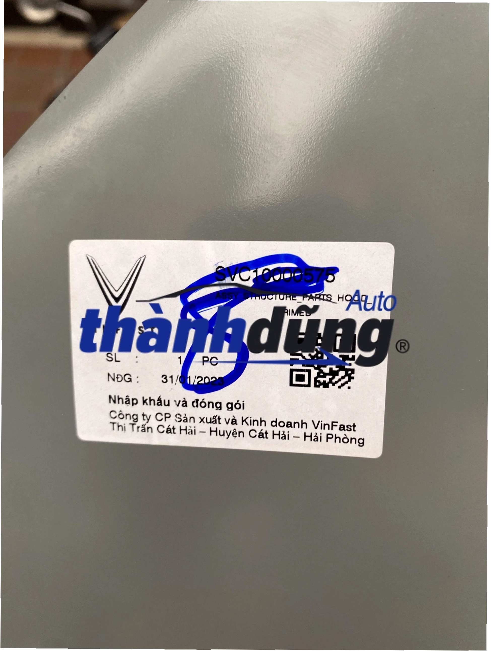 Nắp capo xe VinFast Fadil màu trắng chính hãng
