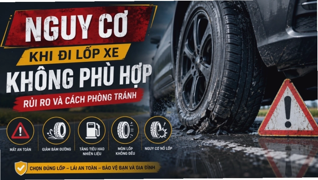 Nguy cơ khi sử dụng lốp xe không phù hợp với thông số kỹ thuật