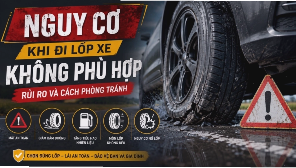 Những nguy cơ tiềm ẩn khi sử dụng lốp xe không đúng thông số kỹ thuật